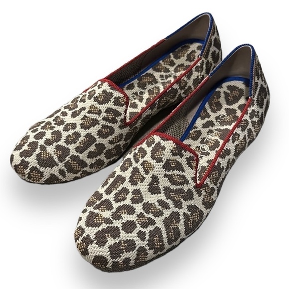 ROTHY'S loafer in retired Animal Print size 8.5 like new mocha spot red blue - Picture 1 of 13